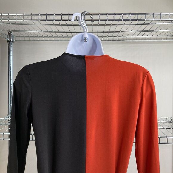 Zara Women's Red Black Color Block Wrap Dress Size M Bold Statement Retro‎ Chic - Picture 5 of 11